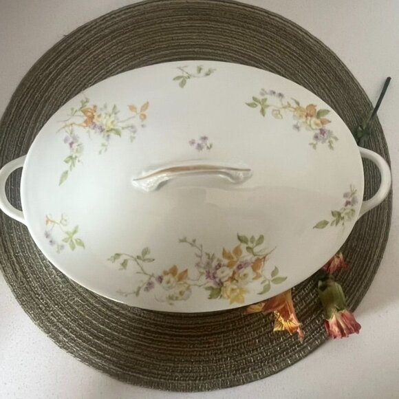 Vtg CF Haviland Limoges Oval Covered Vegetable Dish Floral Pattern France HTF - Picture 3 of 12